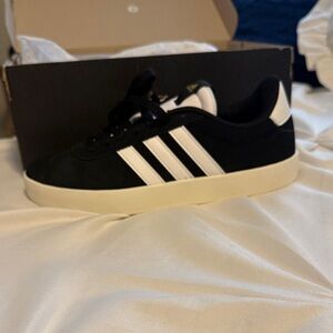 adidas Black and White Suede Low-Top Sneaker